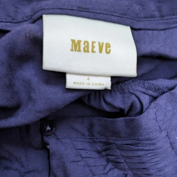 Moving Sale!  💘 Maeve Blue Pintuck Peasant Blouse Women’s Size 4 - Picture 4 of 6